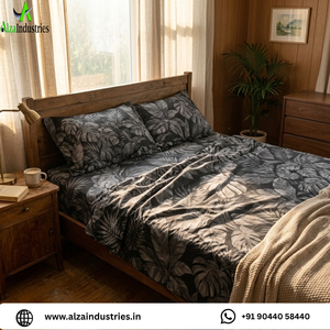 ชุดผ้าปูที่นอนลายใบไม้เขตร้อนสุดหรู พร้อมปลอกหมอน ผ้าไมโครไฟเบอร์นุ่มพิเศษ ขนาดคิงไซส์/ดับเบิ้ลไซส์ สำหรับใช้ในบ้านและโรงแรม - Product Image 2