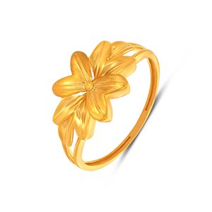 Bague en or Blossom Breeze, élégance classique, bague en or à pétales, bague en or florale raffinée. - Product Image 1