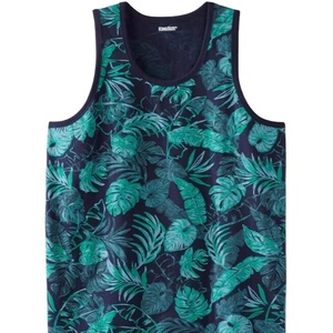 Débardeur décontracté 100% coton pour hommes, débardeur, confortable, style singlet, jersey tricoté imprimé sur toute la surface avec poche décorative pour badge - Product Image 4