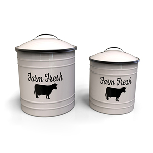 Retro Metal Food <b>Storage</b> <b>Containers</b> Cylinder Shape Airtight Lids Kitchen Freshness Preservation <b>Stackable</b> Design - Product Image 3