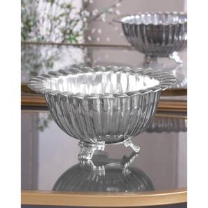 Enfriador de vino tipo champán, tazón decorativo para hielo con asa, vajilla decorativa para sala de estar y comedor, tazón plateado para servir alimentos en fiestas - Product Image 6