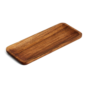 Plateau de service rectangulaire en bois d'acacia massif de qualité supérieure, écologique, poli, pour fromages, en-cas, apéritifs, repas à la maison, restaurant - Product Image 1