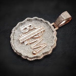 Colgante de Medallón con Nombre de Moissanita VVS de Alta Calidad, Plata 925 Bicolor, Joyería Hip Hop Iced Out, Collar con Letra Personalizada - Product Image 1