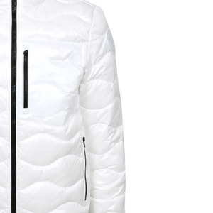 <b>Men's</b> <b>White</b> Hooded Canvas Puffer Jacket Breathable Outdoor Winter <b>Coat</b> Polyester Filled Windproof Casual Zipper Front Logo - Product Image 5