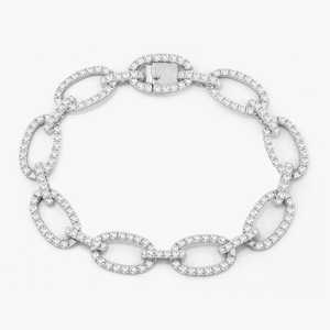 Custom Miami Cuban Lab Diamond Chain Tennis <b>Bracelets</b> 14K 18K <b>Solid</b> Gold Pave Set 7 inches Length Luxury Jewelry Factory Price - Product Image 1