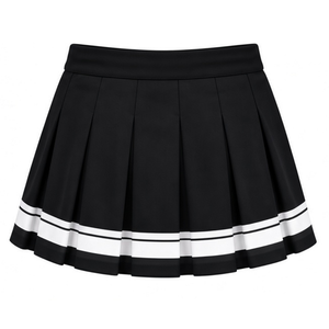 Jupe plissée noire et blanche sublimée pour cheerleading, bas de tenue de sport d'équipe, vêtements d'entraînement athlétique, performance et compétition - Product Image 2