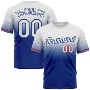 Maillot de football Premium Fade, coupe classique, respirant, 100 % polyester, antibactérien, avec nom et numéro du joueur, t-shirts de football - Product Image 1