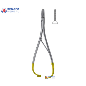 Premium Manual Needle Holder Scissors Adson Forceps Set Gold <b>Tungsten</b> Carbide Fine Tip Lightweight SIMAECO CE for Plastic - Product Image 2