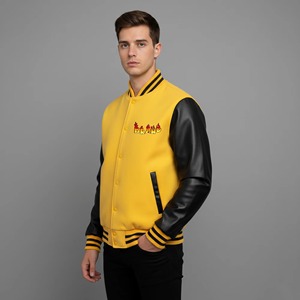 Nouvelle arrivée : veste d'hiver en laine de haute qualité pour homme, logo imprimé DTF personnalisé, devant en toile, doublure en polyester, veste varsity à vendre - Product Image 4