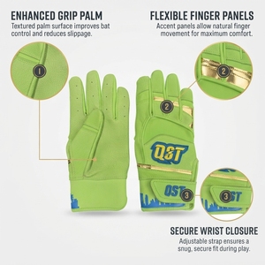 Gants de frappe de baseball personnalisés avec logo, antidérapants, en cuir véritable, pour adultes, pour l'entraînement, gants de sport pour le baseball - Product Image 2