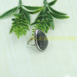 Natural Large Marcasite Stone <b>Ring</b> 925 Sterling Silver Handmade <b>Statement</b> <b>Ring</b> Vintage Designer Jewelry Gift for Women Men Her - Product Image 4