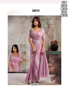 Soft Grace Traditional Crunchy Silk Party Saree-Wrinkle Free Moisture Wicking All Seasons - Product Image 5