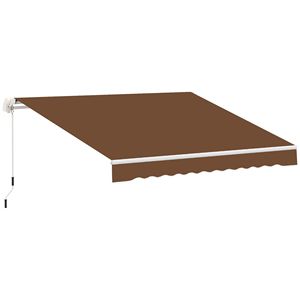 Toldo Retráctil Manual de 10FT X 8FT con Manivela Fácil de Abrir, Plegable, Protección UV para Patio, Terraza, Jardín, Inspirado en Café - Product Image 1