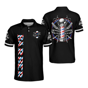 Camiseta de Barbería de Manga Corta, Impermeable, de Poliéster de Alta Calidad, Secado Rápido, Transpirable, Estilo Béisbol, Impresión Digital, Talla Personalizada - Product Image 3