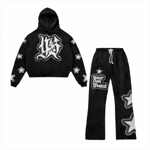 Pantalones Apilados Unisex, Conjuntos Deportivos de Estilo Urbano, Diseño de Marca Personalizado, Estampado con Pedrería, Bordado, Logotipo de Estrella Desgastado, Ogos - Product Image 2