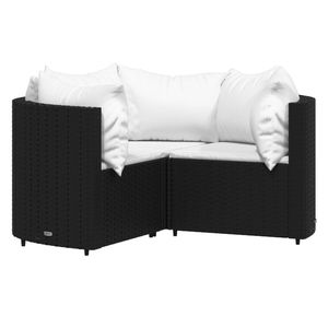 Set di 4 Pezzi in Rattan PE Nero per Patio, Set Compatto da Giardino - Product Image 3