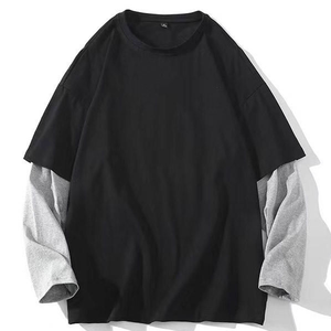 เสื้อยืดแขนยาวสีดำทรงโอเวอร์ไซส์ ยูนิเซ็กส์ ปี 2026 คอกลม ผ้าถัก 100% คอตตอน เป็นมิตรกับสิ่งแวดล้อม ระบายอากาศได้ดี - Product Image 3