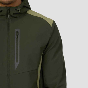 Ensemble de survêtement coupe-vent personnalisé pour homme avec veste zippée et pantalon de jogging en nylon, avec logo personnalisé, ensemble de vêtements de sport légers - Product Image 5