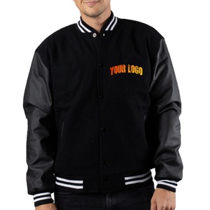 Vente en gros sur mesure grande taille 100% coton laine corps et manches en cuir Baseball Letterman vestes Streetwear veste Hip Hop - Product Image 1