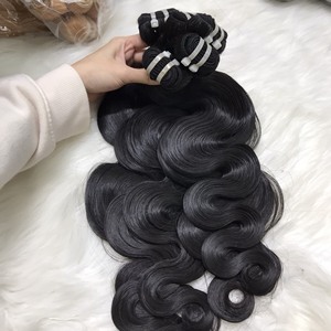 100% cabello vietnamita crudo natural real que teje, paquetes de cabello humano virgen con ondas corporales súper dobles dibujadas - Product Image 3