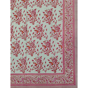 ผ้าปูที่นอนคู่ สีขาว-น้ำเงิน ลายพิมพ์บล็อกด้วยมือ ผ้าฝ้าย 200 เส้นด้าย ลายเรขาคณิต ระบายอากาศได้ดี เหมาะสำหรับใช้ในบ้าน โรงแรม และงานตกแต่ง - Product Image 2