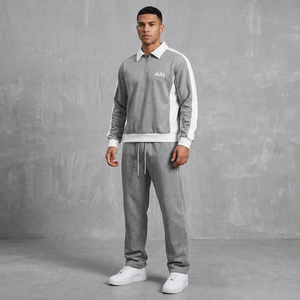 Conjunto de chándal de lujo OEM para hombre con cremallera de un cuarto, resistente al agua, de peso pesado, informal, deportivo, de fabricante, con sudaderas con capucha - Product Image 1