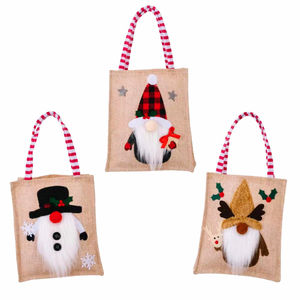Sac fourre-tout de Noël personnalisé de haute qualité en coton, style Père Noël, motif uni, promotion Inde - Product Image 1