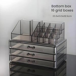 Freestanding Two-Tiered <b>Clear</b> Acrylic Display Organizer 16 Slots Drawer for Salon Retail Home Vanity Essential for Lip <b>Gloss</b> - Product Image 2