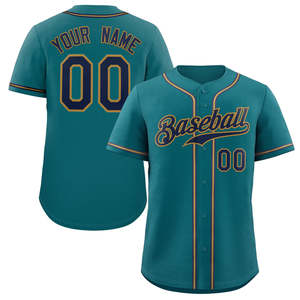 Maillots de baseball personnalisés à col rond, en polyester respirant, à rayures, unisexes, pour hommes - Product Image 1