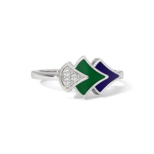 Anillo de Diamantes Naturales Inspirado en el Pavo Real en Plata de Ley 925 |   Joyería Fina Minimalista para el Día a Día para Mujer - Product Image 4