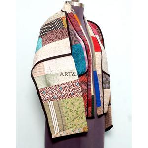 เสื้อแจ็คเก็ตผ้าฝ้ายถักสไตล์โบโฮสำหรับผู้หญิง ลายปักดอกไม้พิมพ์บล็อก ปิดกระดุม เป็นมิตรกับสิ่งแวดล้อม เหมาะสำหรับฤดูใบไม้ร่วงและฤดูหนาว - Product Image 3