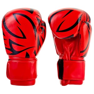 Gants de boxe de qualité supérieure, gants d'entraînement rouge flamme, gants professionnels d'arts martiaux, gants de combat en cuir, gants de Muay Thai pour hommes - Product Image 5
