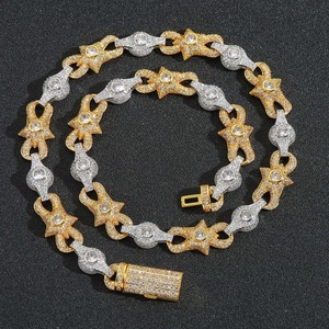 Cadena cubana de lujo con diamantes de moissanita, cadena de plata de ley 925 estilo hip hop, collar con cadena cubana de diamantes de moissanita - Product Image 5