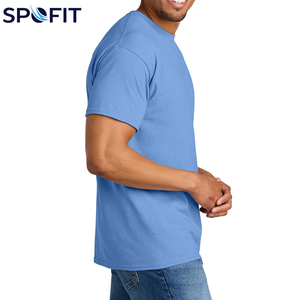 T-shirt Homme Uni en Coton 100% Personnalisable avec Votre Logo – Vente en Gros, Prix Bas, Couleur Bleu Ciel - Product Image 2