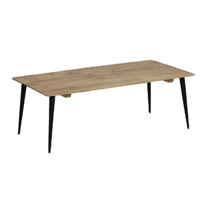 Mesa de Centro Plegable de Metal Industrial y Madera de Mango Sólida, Acabado Natural y Negro, Duradera, para Sala de Estar, Oficina en Casa, Cafetería - Product Image 1