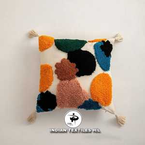 Custom Handmade Indian Cotton Luxury Woven Tufted Sofa Cushion Cover Household Pillow Cases Eco-Friendly Custom OEM Wholesale - Product Image 1