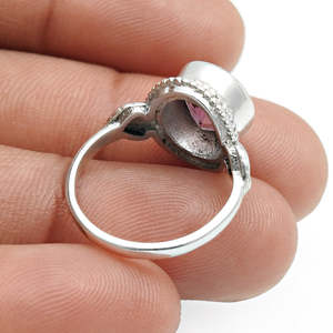 Wholesale Price Oval Shaped Classic Amethyst Gemstone <b>Ring</b> <b>Crafted</b> From 925 Sterling Silver Perfect Bohemian <b>Ring</b> For Women - Product Image 2