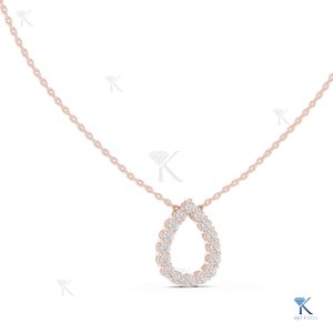 จี้เพชรทรงบริลเลียนต์แบบฝังเพชรเปิดหน้า 14K 18K ทองคำแท้ เครื่องประดับผู้หญิงสุดหรู ของขวัญ ขายส่ง ผู้จัดจำหน่าย B2B - Product Image 2
