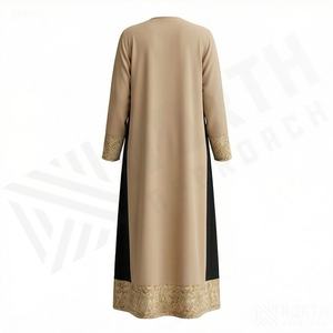 2025 OEM Kimono Abaya pour femmes musulmanes, en tissu polyester épais, doux et très extensible, col en V, manches longues, pour fêtes, Ramadan, mariages - Product Image 2