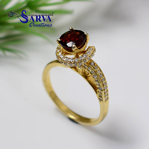 Luxury Garnet 925 Sterling Silver Gold Plated <b>Ring</b> with <b>Cubic</b> <b>Zirconia</b> Accents Elegant Women Cocktail Engagement <b>Wedding</b> Jewelry - Product Image 3