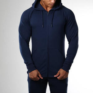 Sweat-shirts de musculation à manches longues pour hommes, coupe ajustée, 100% polyester, pour la salle de sport - Product Image 1