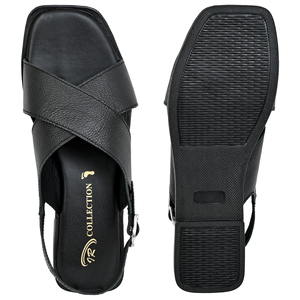 IR COLLECTION Sandales plates gladiateur en cuir véritable pour femme, style coréen, avec bride arrière réglable, légères - Product Image 5