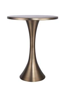 Elegante mesa auxiliar de metal diseñada para colocar junto a la cama, con textura refinada, altura equilibrada, superficie práctica y hermosa. - Product Image 3