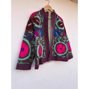 Cotton Knitted Embroidered Varsity <b>Jacket</b> Streetwear Eco-Friendly Reversible Free Size Winter <b>Women's</b> Festival Coat - Product Image 2