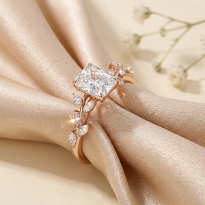 แหวนหมั้น Riztajewel ทองคำขาว 14k ดีไซน์กิ่งไม้ ประดับเพชรทรง Radiant Cut ได้รับการรับรองจาก IGI เพชรเพาะเลี้ยงในห้องปฏิบัติการ ของขวัญสำหรับผู้หญิง - Product Image 3