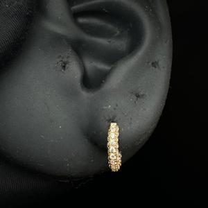 Glamorous Lab Grown Diamond Five Row Hoop In Solid 14K Gold For <b>Helix</b> And Cartilage Jewelry - Product Image 1