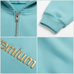 Ensemble de survêtement en coton 380 GSM avec logo personnalisé OEM ODM, fabricant de sweats à capuche et de pantalons de survêtement - Product Image 6