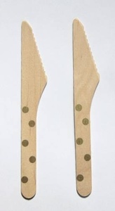 Couteau en bois de bouleau, choix durable, 155 mm, pour la découpe de gâteaux et les dîners festifs, lot de 25 pièces, vaisselle jetable, dessert - Product Image 1