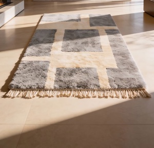 Factory Lined Looked Textured Persian Design Handmade Authentic Moroccan Beni Ourain <b>Rug</b> Carpet , Azilal <b>Rug</b>, Tapis - Product Image 2