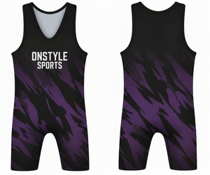 Trajes de Lucha Libre Personalizados Profesionales |   Uniformes de Equipo Sublimados |   Ropa Deportiva para Hombre y Jóvenes de Alta Elasticidad y Absorción de Humedad - Product Image 4